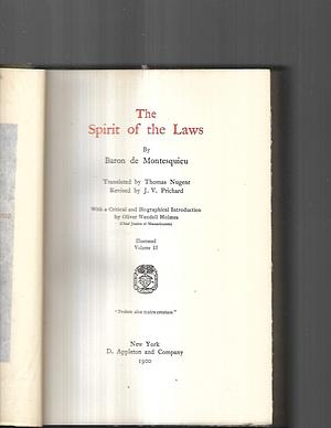 The Spirit of Laws (The World's Great Classics, 2 Volume Set) Revised Edition by Montesquieu, Montesquieu