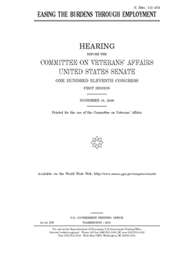 Easing the burdens through employment by United States Congress, United States Senate, Committee On Veterans (senate)