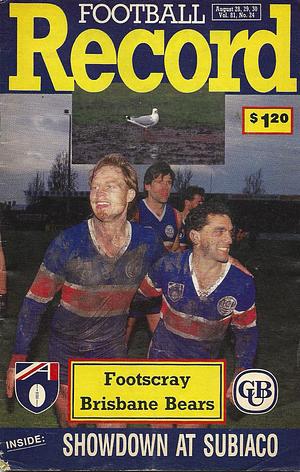 1992 Round 24 Footy Record Footscray vs. Brisbane by 