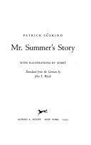 Mr. Summer's Story by Michael Hofmann, Patrick Süskind, Jean-Jacques Sempé