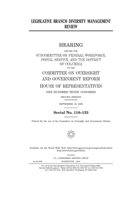 Legislative branch diversity management review by Committee on Oversight and Gove (house), United S. Congress, United States House of Representatives