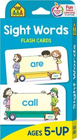 School Zone - Sight Words Flash Cards - Ages 5 and Up, Kindergarten to 1st Grade, Phonics, Beginning Reading, Sight Reading, Early-Reading Words, and More by School Zone, Joan Hoffman