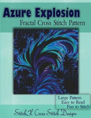 Azure Explosion Fractal Cross Stitch Pattern by Stitchx, Tracy Warrington