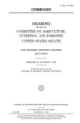 Conservation by United States Congress, United States Senate, Committee On Agriculture