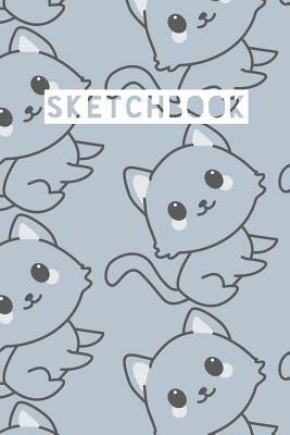 Sketchbook: Kawaii Cute Gray Cat Pattern by Frasier Cheng-Binns