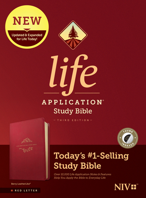 NIV Life Application Study Bible, Third Edition (Red Letter, Leatherlike, Berry, Indexed) by 