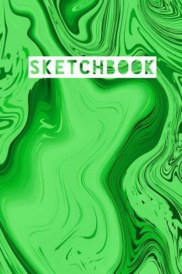 Sketchbook: Abstract Liquid Marble Mirror Green Design by Frasier Cheng-Binns