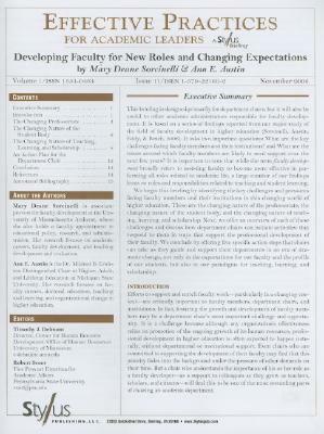 Effective Practices for Academic Leaders: Developing Faculty for New Roles and Changing Expectations by Ann E. Austin, Mary Deane Sorcinelli