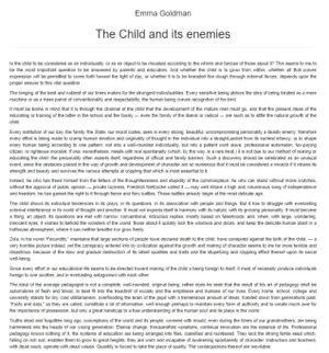 The Child and Its Enemies by Emma Goldman