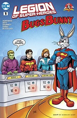 Legion of Super Heroes/Bugs Bunny Special #1 by Lovern Kindzierski, Jim Lee, Mark Evanier, Steve Orlando, Carrie Strachan, Alex Sinclair, Mark Russell, Jimmy Palmiotti, Norm Rapmund, Silvana Brys, Mike DeCarlo, Tomeu Morey, Gail Simone, Scott Williams, Eva de la Cruz, Jerome Moore, Juan Ortiz, Karl Kesel, Inaki Miranda, Sam Humphries, Steve Buccellato, Tom King, Steve Rude, Sholly Fisch, Barry Kitson, Scott Hanna, Mark Texeira, Scott Lobdell, Jonathan Glapion, Lee Weeks, Kelley Jones, David Álvarez, Bill Matheny, Ben Caldwell, Paul Lopez, Andrew Dalhouse, Andrew Hennessy, Michelle Madsen, Paul Mounts, Joe Staton, Bill Morrison, Joey Cavalieri, Hi-Fi, Amanda Conner, Walter Carzon, Ben Oliver, Brad Walker, Jim Fanning, Pier Brito, Luciano Vecchio, Brett Booth, Horacio Ottolini, Emanuela Lupacchino, John Floyd, Tom Palmer, Aaron Lopresti, Byron Vaughns, John Loter, Tom Grummett, Shea Fontana, Frank Barbiere