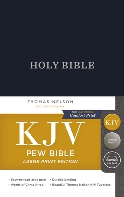 KJV, Pew Bible, Large Print, Hardcover, Blue, Red Letter Edition by Thomas Nelson