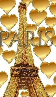 Paris gold glitter Hearts eiffel Tower creative blank journal by Michel Huhn, Michael Huhn