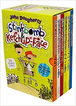 Stinkbomb & Ketchup-Face Series 6 Books Collection Box Set By John Dougherty by Stinkbomb and Ketchup-Face and the Great Big Story Nickers, Stinkbomb and Ketchup-Face and the Evilness of Pizza, Stinkbomb and Ketchup-Face and the Great Kerfuffle Christmas Kidnap, Stinkbomb &amp; Ketchup-Face and the Quest for the Magic Porcupine, John Dougherty