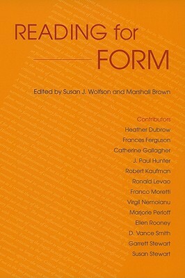 Reading for Form by Susan J. Wolfson