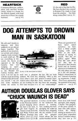 Dog Attempts to Drown Man in Saskatoon by Douglas Glover