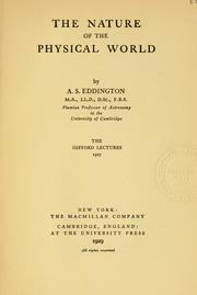 The Nature Of The Physical World by Arthur Stanley Eddington