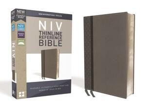 NIV, Thinline Reference Bible, Imitation Leather, Gray, Red Letter Edition, Comfort Print by The Zondervan Corporation