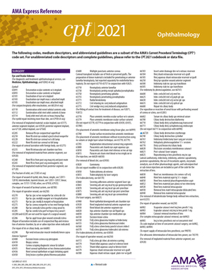 CPT 2021 Express Reference Coding Card: Ophthalmology by American Medical Association