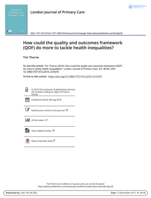 Inequalities in life expectancy: Changes over time and implications for policy by David Buck, David Maguire