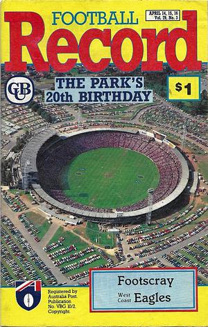 1990 Round 3 Footy Record Footscray v West Coast Eagles by 