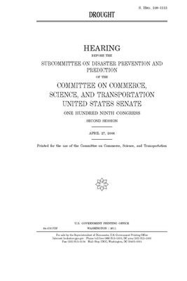 Drought by United States Congress, United States Senate, Committee on Commerce Science (senate)