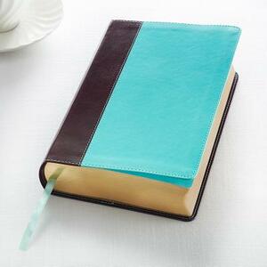 KJV Giant Print Lux-Leather Teal/Brown by 