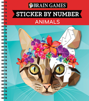 Brain Games - Sticker by Number: Animals (Geometric Stickers) by New Seasons, Brain Games, Publications International Ltd