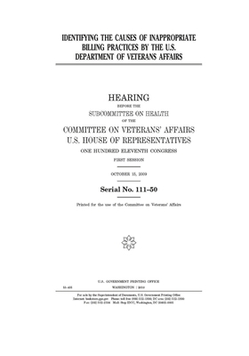 Identifying the causes of inappropriate billing practices by the U.S. Department of Veterans Affairs by Committee On Veterans (house), United States House of Representatives, United St Congress