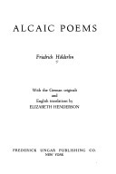 Alcaic Poems by Elizabeth Henderson, Friedrich Hölderlin