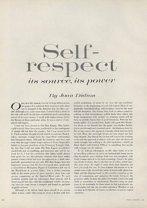 On Self-Respect by Joan Didion