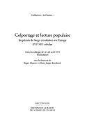 Colportage et lecture populaire: imprimés de large circulation en Europe, XVIe-XIXe siècles : actes du colloque des 21-24 avril 1991, Wolfenbüttel by Hans-Jürgen Lüsebrink, Roger Chartier