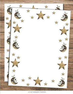 Stationary Paper: Moon and Stars Letterhead Border Paper, Set of 25 Sheets Pattern Themed for Writing, Flyers, Copying, Crafting, Invita by Very Stationary Paper