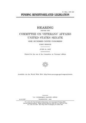 Pending benefits-related legislation by United States Congress, United States Senate, Committee On Veterans (senate)