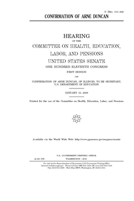 Confirmation of Arne Duncan by United States Congress, Committee on Health Education (senate), United States Senate