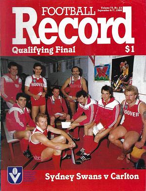 1986 Qualifying Final Footy Record Sydney vs. Carlton by 