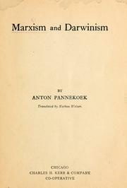 Marxism and Darwinism by Anton Pannekoek, Nathan Weiser