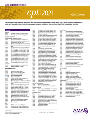 CPT 2021 Express Reference Coding Card: Oms/Dental by American Medical Association