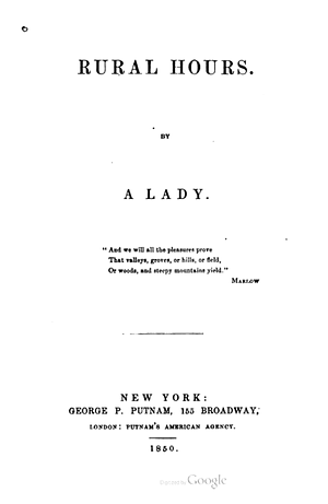 Rural Hours by Susan Fenimore Cooper