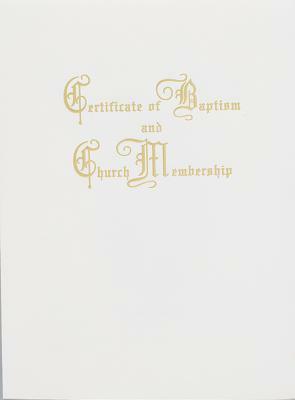 Traditional Baptism and Church Membership Certificate by Abingdon Press