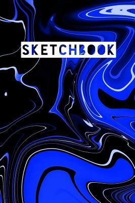 Sketchbook: Abstract Liquid Marble Mirror Blue Design by Frasier Cheng-Binns