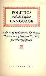 Politics and the English Language by George Orwell