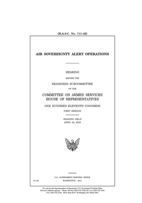 Air sovereignty alert operations by Committee on Armed Services (house), United States House of Representatives, United State Congress