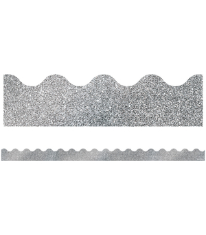 Sparkle and Shine Silver Glitter Scalloped Borders by 