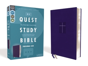 Niv, Quest Study Bible, Personal Size, Leathersoft, Blue, Comfort Print: The Only Q and A Study Bible by The Zondervan Corporation