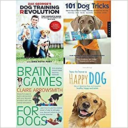 Dog training revolution, 101 dog tricks, brain games for dogs and how to have a happy dog 4 books collection set by Andrea McHugh Claire Arrowsmith, Kyra Sundance, Zak George