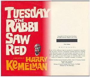 Tuesday, the Rabbi Saw Red by Harry Kemelman, Harry Kemelman