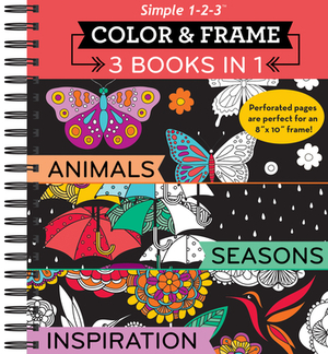 Color & Frame - 3 Books in 1 - Animals, Seasons, Inspiration (Adult Coloring Book) by New Seasons, Publications International Ltd