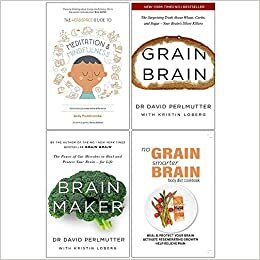 Headspace Guide to Meditation and Mindfulness, Grain Brain, Brain Maker, No Grain Smarter Brain Body Diet Cookbook 4 Books Collection Set by the grain brain whole life plan by david perlmutter, David Perlmutter, Andy Puddicombe, Grain Brain by David Perlmutter, headspace guide to meditation and mindfulness by andy puddicombe, Iota