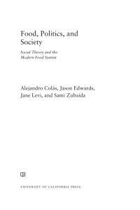 Food, Politics, and Society: Social Theory and the Modern Food System by Alejandro Colás