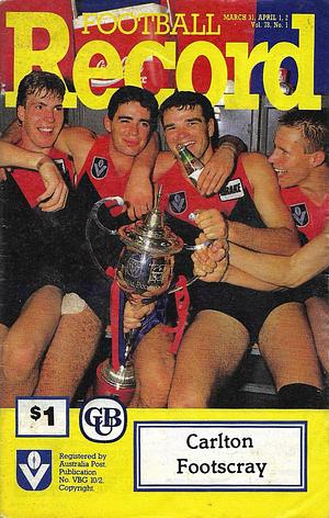 1989 Round 1 Footy Record Carlton vs. Footscray by 